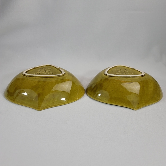 (2) Vtg California Pottery USA L73 Leaf Dish Bowls - Picture 6 of 16